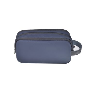 Green Lion Elegant Pouch with 600D Polyester & Leather Trim Material, Multifunctional Storage, Head Hang for Easy Carrying, Waterproof - Blue