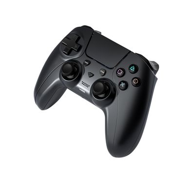 Porodo Gaming PS4 Wireless Gamepad Controller with Macro & Turbo Keys, 7 Hours Working Time, PS4, PS3 & PC Compatibility, RGB Lights, 600mAh Battery Capacity - Black