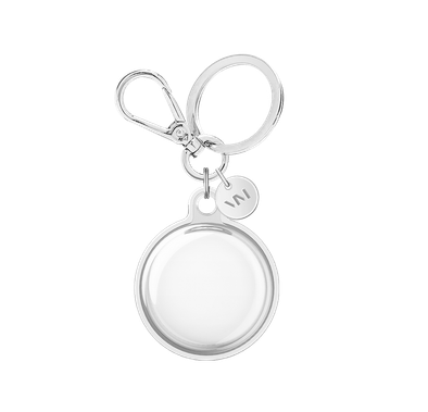 Viva Madrid Claro 360 Shockproof TPU Case with Metal Carabiner for AirTag, Anti-Scratch Case, Easy to Carry Anti-Lost Holder Suitable for AirTag Bluetooth Tracker Clear