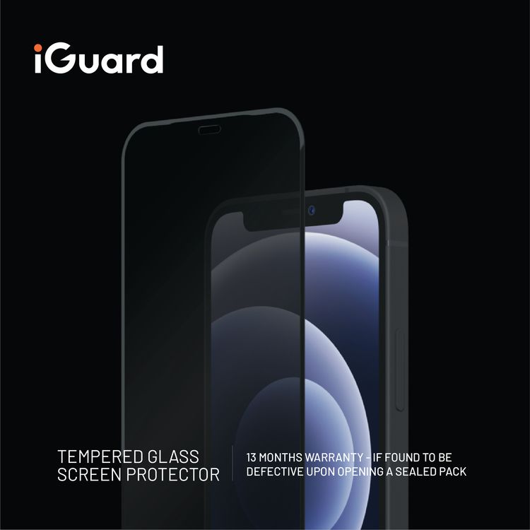 iGuard by Porodo 3D Curved-Edge Glass Screen Protector with Oleo-Phobic Coating Compatible for iPhone 13 Pro Max (6.7") 9H Hardness, Seamless Touch, Shock & Impact Protection