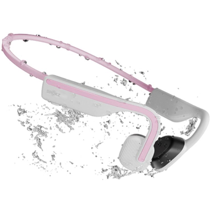 سماعات رأس لاسلكية SHOKZ OpenMove بشريط حول الرقبة بجودة صوت عالية وراحة في الأذن المفتوحة وتصميم خفيف الوزن وعمر بطارية يصل إلى 6 ساعات ومقاومة للعرق - وردي
