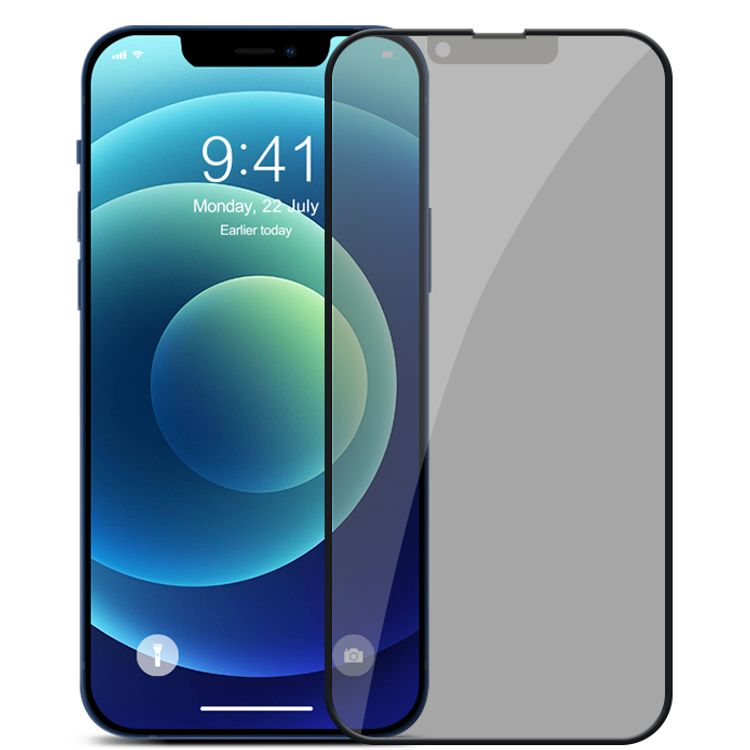 Devia Van Series Privacy Silicone Edge Twice-Tempered Glass Compatible for iPhone 13 Pro Max (6.7") Anti-Peeping Screen Guard, Easy Installation with Alignment Frame, Anti-Scratch