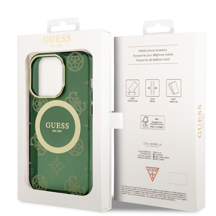 Guess Magsafe IML Case - Gold Kaki - iPhone 15 Pro Max