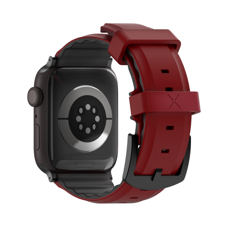 Viva Madrid Venturx Silicone Sport Watch Strap Compatible for Apple Watch 42/44/45MM | Adjustable Replacement Wrist Watch Band - Red