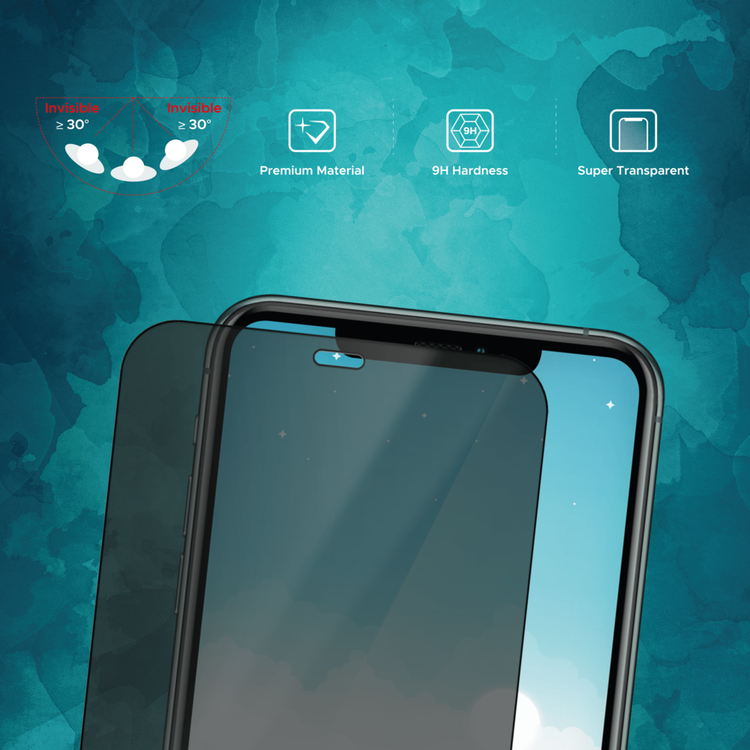 واقي شاشة Liberty Guard Matte Privacy Full Cover بحافة مستديرة لهاتف iPhone 11 Pro، مضاد للصدمات والتأثير - الخصوصية