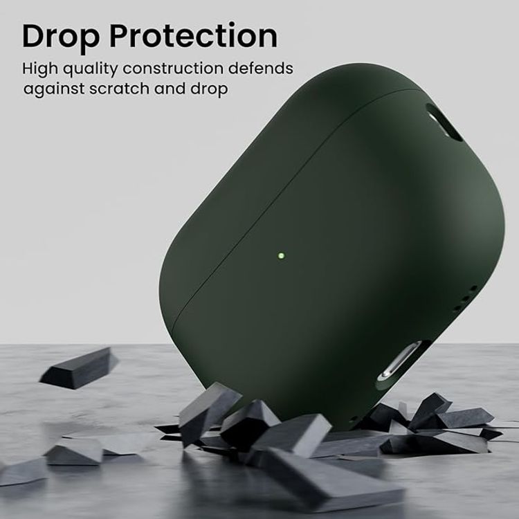 Ahastyle Premium Silicone Protective Case Compatible for AirPods Pro - Shock & Impact Drop Protection Cover - Scratch Resistance -  Dustproof Case - Midnight Green