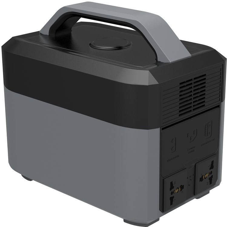 Powerology 600W Power Generator with Dual AC Sockets, USB-C, Dual USB-A & Wireless Outputs, Built-in Flashlight, 120000mAh Battery Capacity, Solar Charging Capability, Portable Design - Black