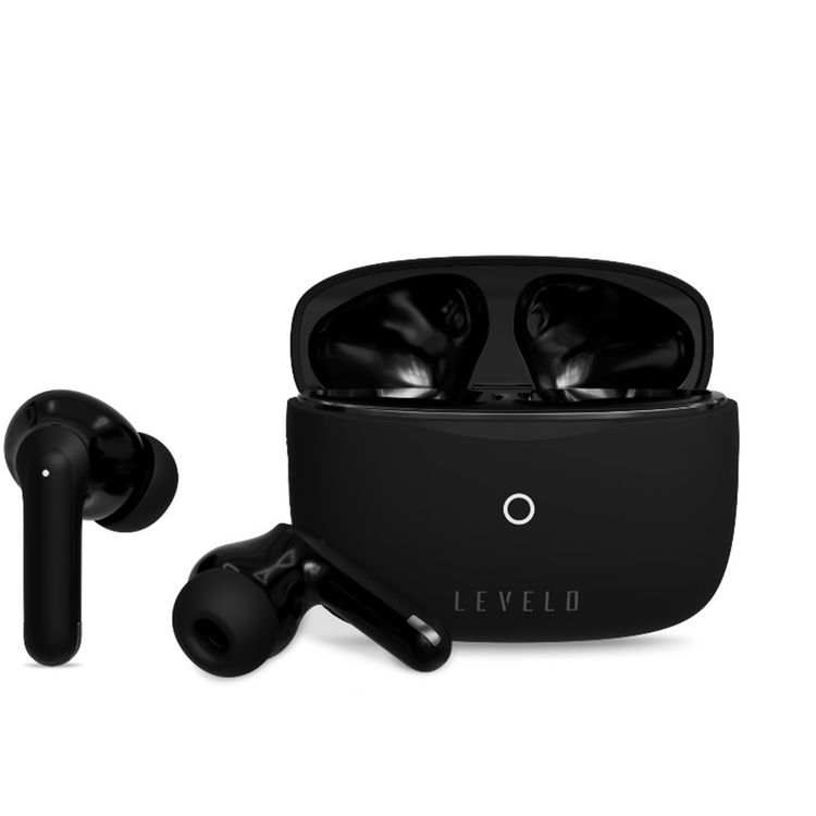 Levelo Oris ENC True Wireless Earbuds with Environmental Noise Reduction, Google & Siri Assistant, Hi-Fi Bass, Game/Music Modes, 280mAh Battery Capacity, 21 Hours Playtime - Black