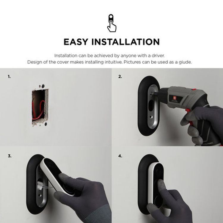 Elago Wall Plate Designed for Google Nest Hello Wall Plate Compatible with Google Nest Hello Smart Wi-Fi Video Doorbell, Use with Adjustable Wedge - White