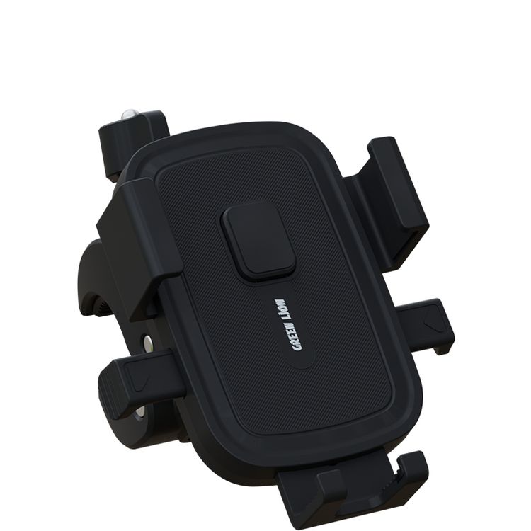 Green Lion Ride Mount Bike Phone Holder with Quick-Release Button, Adjustable Viewing Angle, Compatible with 4.7-6.8" Devices, 15-40mm Mount Clamping Range, Non-Slip Grip - Black