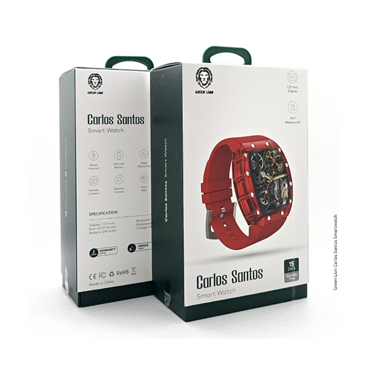 Green Lion Carlos Santos Smart Watch - Red