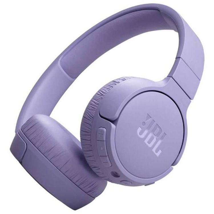 JBL T670 Over-Ear Noise Cancelling Bluetooth Stereo Wireless Headphone, Up to 70Hours Battery Life, Multi-Point Connection, Flat-fold design, Detachable Cable, Audio cable, Speed charge - Purple 