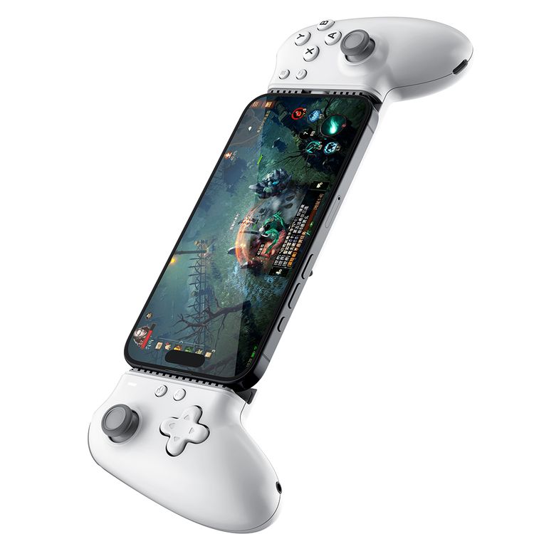 Porodo Gaming Multi-Platform Game Controller, Bluetooth & Wired Connection, Supported Devices of Up to 176mm in Width, 1000Hz High Polling Rate, Ergonomic Grip - White