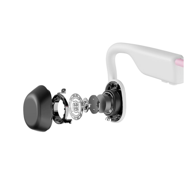 سماعات رأس لاسلكية SHOKZ OpenMove بشريط حول الرقبة بجودة صوت عالية وراحة في الأذن المفتوحة وتصميم خفيف الوزن وعمر بطارية يصل إلى 6 ساعات ومقاومة للعرق - وردي