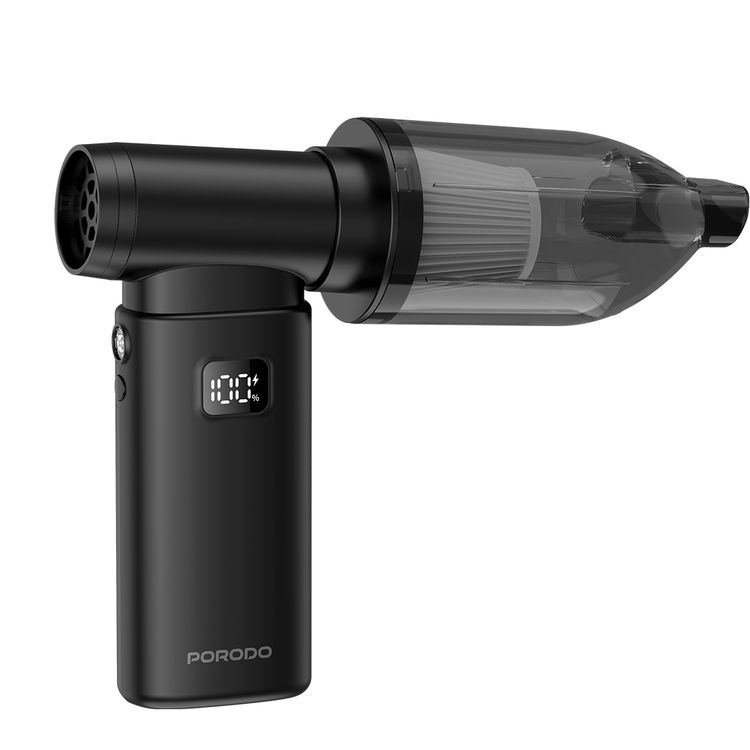 مكنسة يدوية ومنفاخ هواء 2 في 1 من بورودو لايف ستايل مع 5 إعدادات سرعة و 4 فوهات قابلة للفصل، قوة شفط 7000 باسكال، سعة صندوق الغبار 160 مل، سرعة محرك 130000 دورة في الدقيقة.