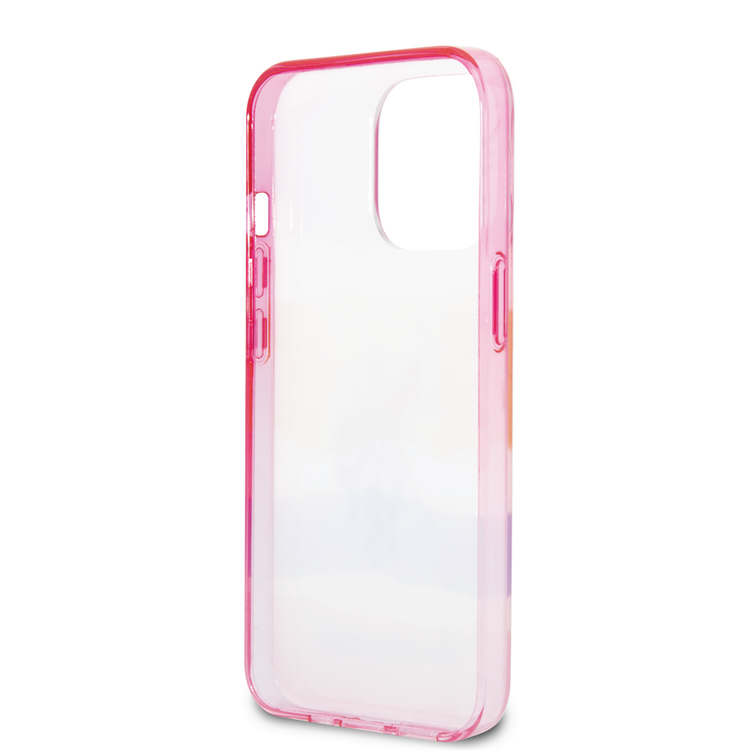 USPA PC/TPU Case with Blurred Stripes & Horse Logo iPhone 14 Pro Max Compatibility - Pink