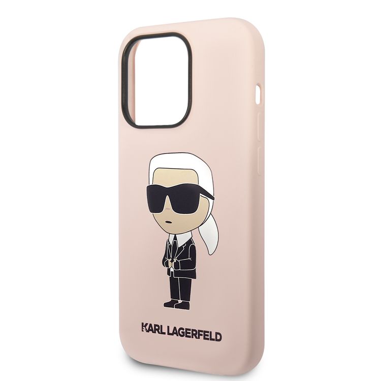 Karl Lagerfeld Magsafe Liquid Silicone Case With Ikonik NFT Logo iPhone 14 Pro Max - Pink