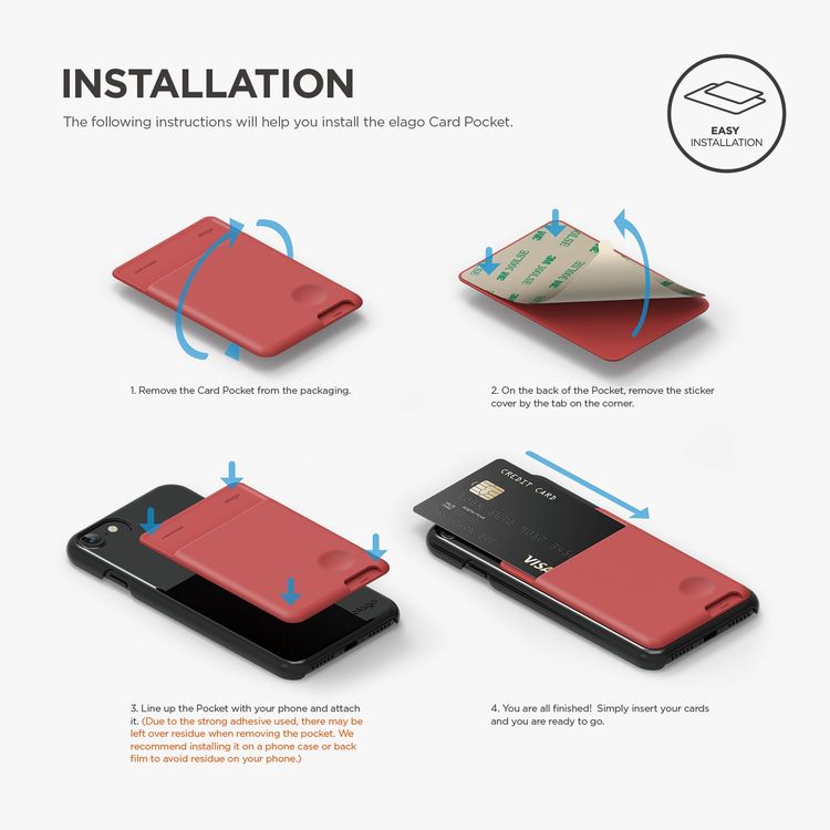 Elago Smartphone Card Pocket - Italian Rose