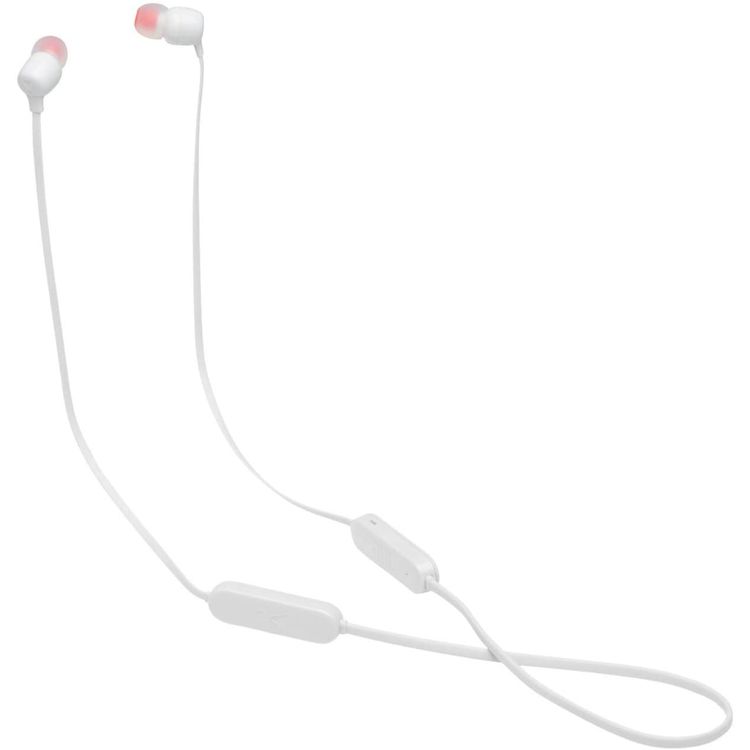 JBL T125 Wireless In-ear Pure Bass Headphones, 16 Hours Playtime, Bluetooth Version 5, Multipoint Connection, Magnetic Cable Management, Voice Assistant, Fast Charge - White