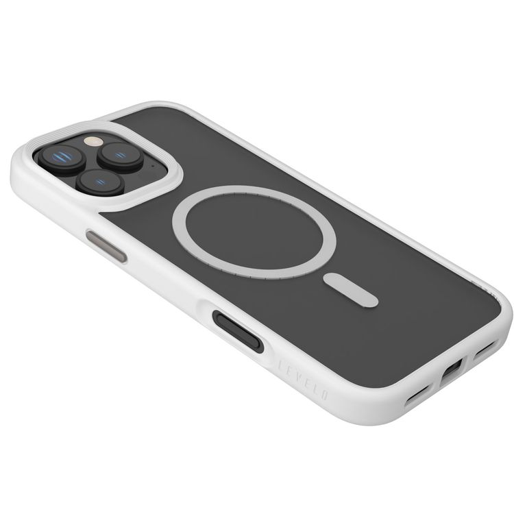 Levelo MagSafe Matte Solo Case for iPhone 16 Pro Max with Impact-Resistant Corners, 3H Scratch Resistance, Matte TPU Bumper, Lightweight & Hybrid Design - White
