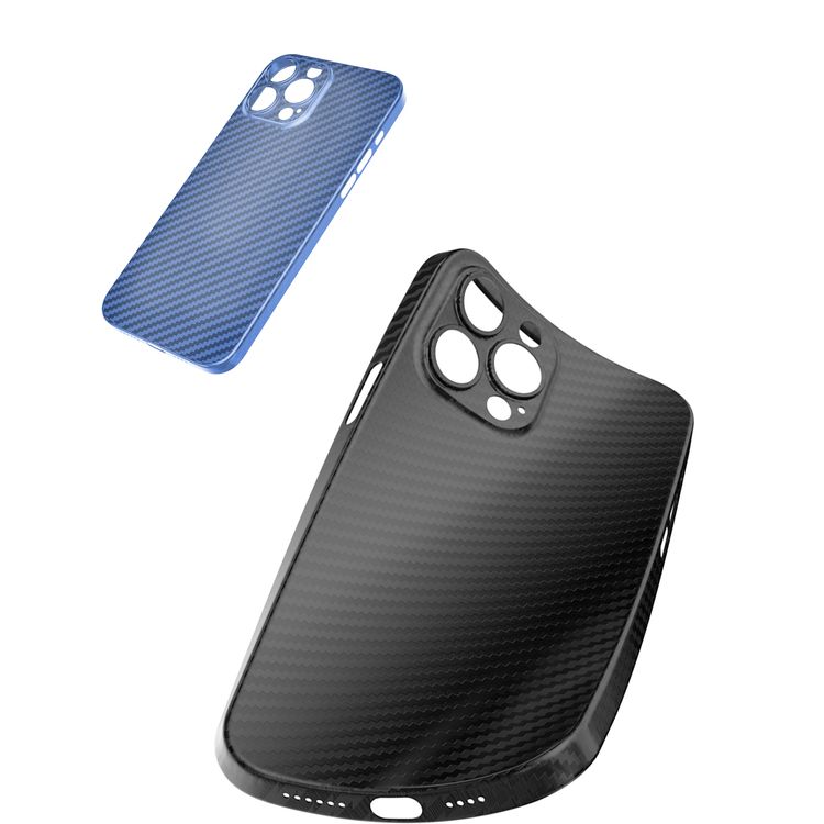 Green Lion Fibra de Carbon Case for iPhone 13 Pro 6.1" , Drop & Shock Absorption Protective Back Cover Suitable with Wireless Charging Officially Licensed - Blue