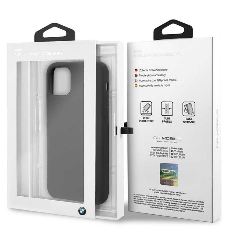 BMW Metal Logo Silicone Hard Case Compatible with Apple iPhone 11 - Space Gray