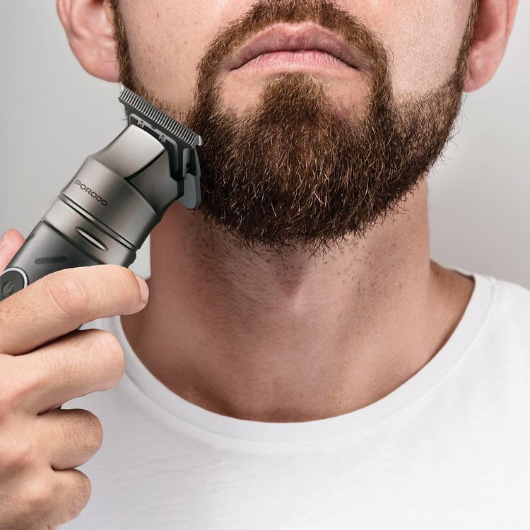 Porodo Lifestyle Edgemaster T-Blade Trimmer & Shaver with Display & 4 Comb Heads, 5W Rated Power, 2000mAh Battery Capacity, 7000RPM Motor Speed, 4 Hours Working Time, USB-C Charging Port, Zinc Alloy Material, Corrosion-Free Ceramic Blades, Dual Speed Control, Consistent & Powerful Torque - Black