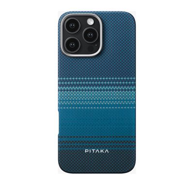 Pitaka Tactile Woven Ultra Slim Case for iPhone 16 Pro, Woven Touch, Compatible with MagSafe, Raised Camera Lip - Moonrise 