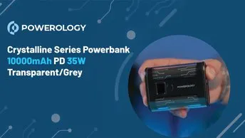  Powerology Crystalline 10000mAh Power Bank in UAE | 35W PD, USB C & USB-A Outputs - Black | (PPBCHA24)