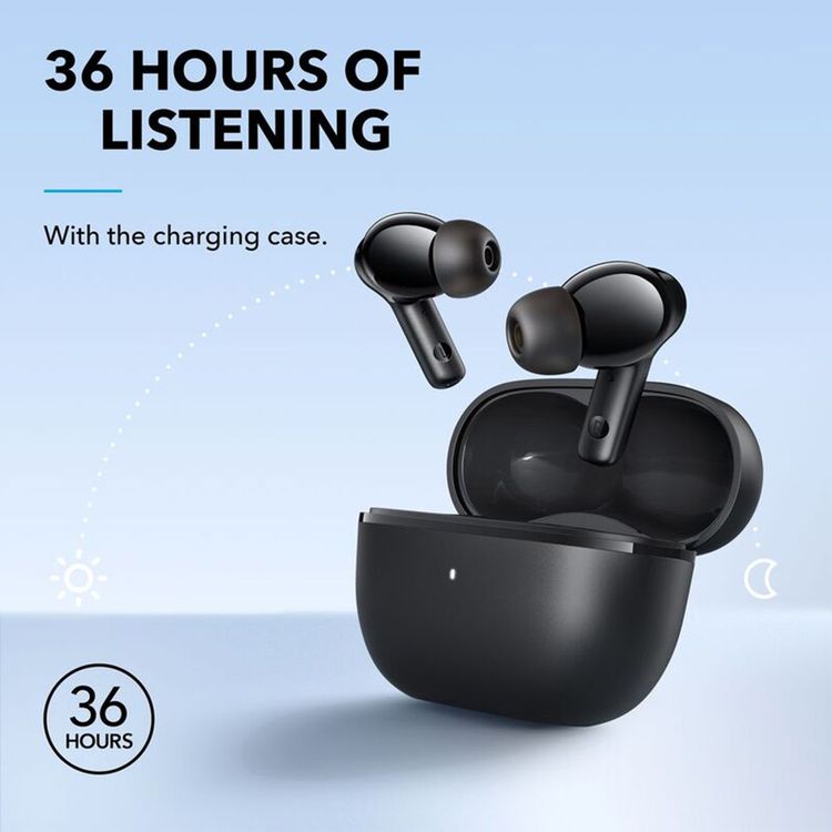 Soundcore Life Note 3i True Wireless Earbuds, Active Noise Cancellation, Quick Charging, In-Ear Earbud Type, Up to 36 Hours Playtime - Black