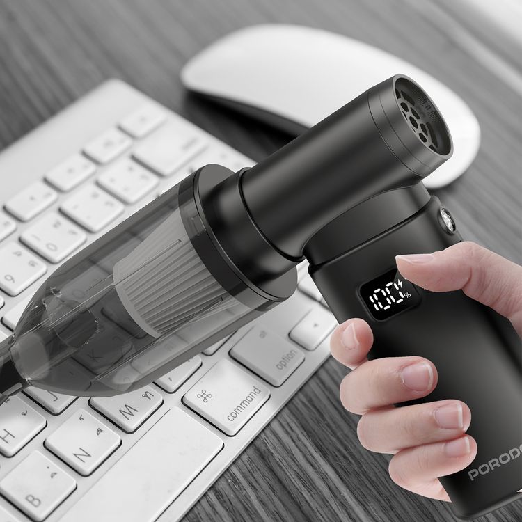 مكنسة يدوية ومنفاخ هواء 2 في 1 من بورودو لايف ستايل مع 5 إعدادات سرعة و 4 فوهات قابلة للفصل، قوة شفط 7000 باسكال، سعة صندوق الغبار 160 مل، سرعة محرك 130000 دورة في الدقيقة.