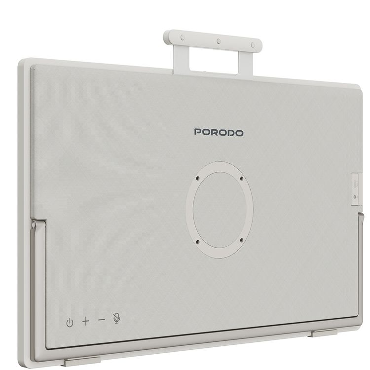 Porodo Naspanora Portable Smart Tablet with 24.5" FHD Touch Screen, Android 14, 8GB RAM, 2 Hours Charging Time, 8MP Camera, Wi-Fi 6, Bluetooth V5.2, Studio-Level Sound Quality - White