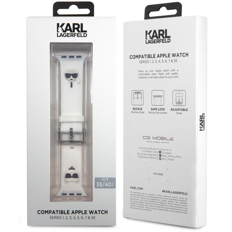 Karl Lagerfeld Strap Silicone Karl & Choupette Head Logo-White