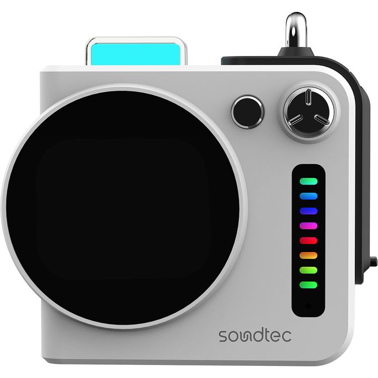 Porodo Vibego Mini RGB Speaker with Bluetooth Version 5.4, Touch Control Display, 15 Hours Play Time, Type-C Charging Port, 2000mAh Battery Capacity, 2 Hours Charging Time, Micro SD Slots, Vibrant RGB Lighting - White