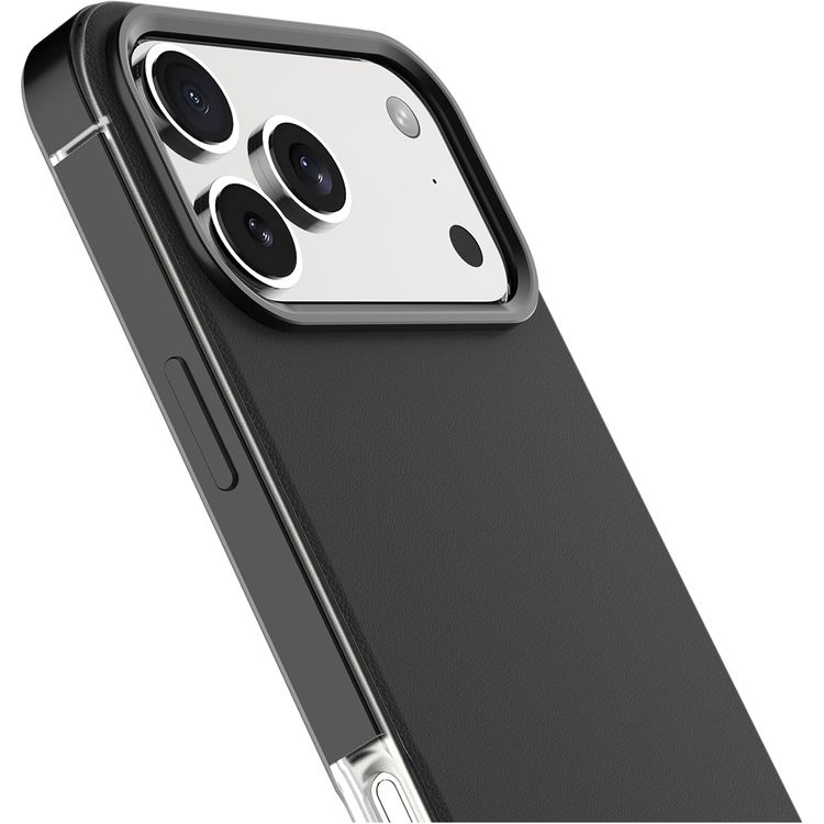 Levelo Mia MagSafe Hybrid Case for iPhone 17 Pro Max, N52 Strong Magnets, Matte Silicone Texture Material, Frosted Clear Design, 1.5m Drop Tested, Aluminum Alloy Frame for Camera & Edges, Non-Slip Texture, Comfortable Grip, Shock-Resistant Bumper - Phantom Black