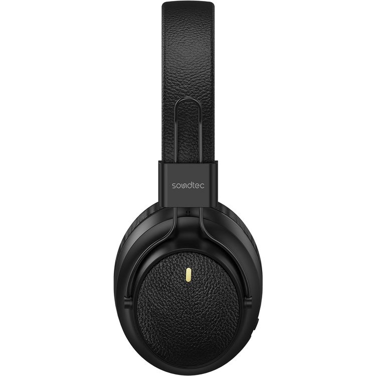 Porodo Wireless Stereo Headphones with Leather-Finish, 40mm Speaker Diameter, Up to 20 Hours Play Time, 10m Transmission Distance, 180 Hours Standby Time, TF Card Support, Stereo Sound Quality - Black