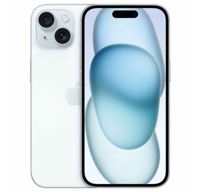Apple iPhone 15 with 128GB Capacity, 6.1-inch Screen Size, Dual eSIM, 48MP Camera Resolution, A16 Bionic Chip, USB-C Connector Type, 5G Network Technology, Splash, Water & Dust Resistant - Blue