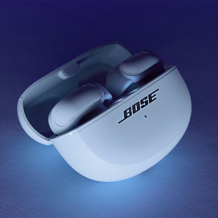 Bose Ultra Open Ear True Wireless Earbuds, Up to 48 Hours of Battery Life, Immersive Audio, Open-Air Design, Surprisingly Private, Snapdragon Sound, Long-Lasting Comfort - Moon Blue