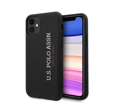 CG MOBILE U.S.Polo Assn. Silicone Effect Case Vertical Logo Compatible  for iPhone 11 ( 6.1" ) Shock Resistant, Scratches Resistant, Easy Access to All Ports