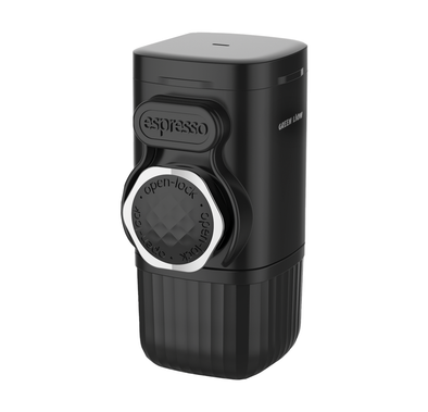 Green Lion Instant Pocket Coffee Maker with 100ml Coffee Cup Capacity, 30-45s Brew Time, 15 Bar Max Pressure, Food Grade Material, Washable and Detachable, Manual Operation - Black