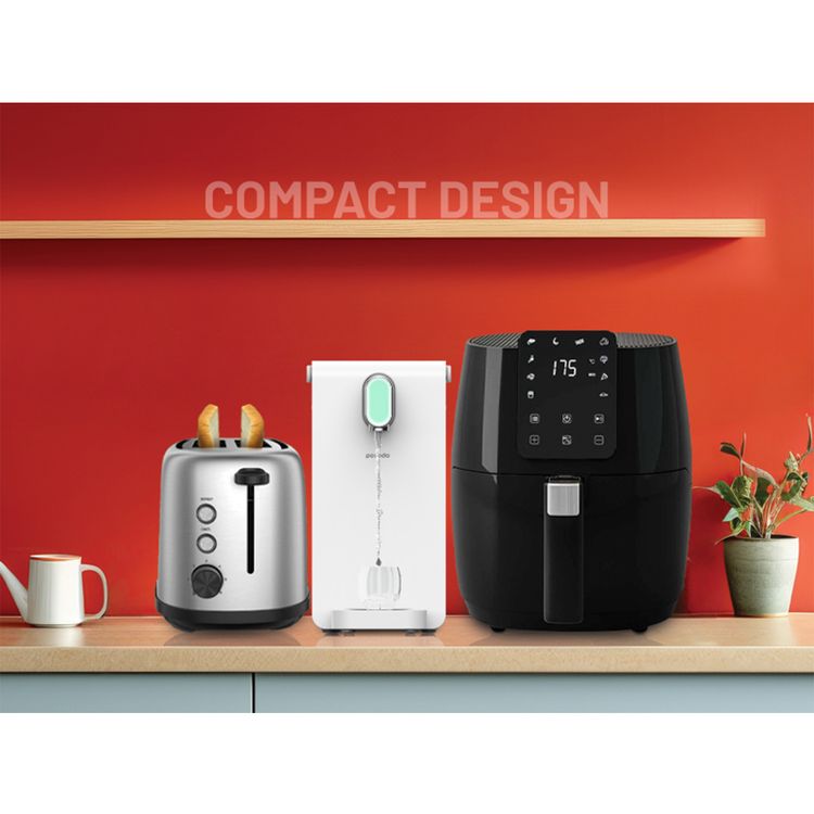 Porodo Lifestyle Instant Hot Water Dispenser with Automatic Ambient Lighting, 10-Second Instant Heating, 4 Levels Temperature Adjustment - White