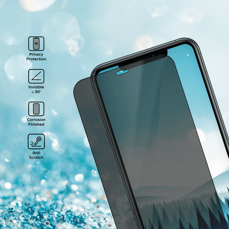 واقي شاشة Liberty Guard Matte Privacy Full Cover بحافة مستديرة لهاتف iPhone 11 Pro، مضاد للصدمات والتأثير - الخصوصية