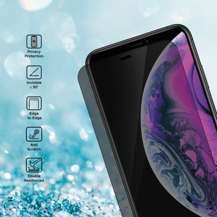 واقي شاشة Liberty Guard Privacy Full Cover بحافة مستديرة لهاتف iPhone 11 Pro Max، مضاد للصدمات والتأثير - الخصوصية