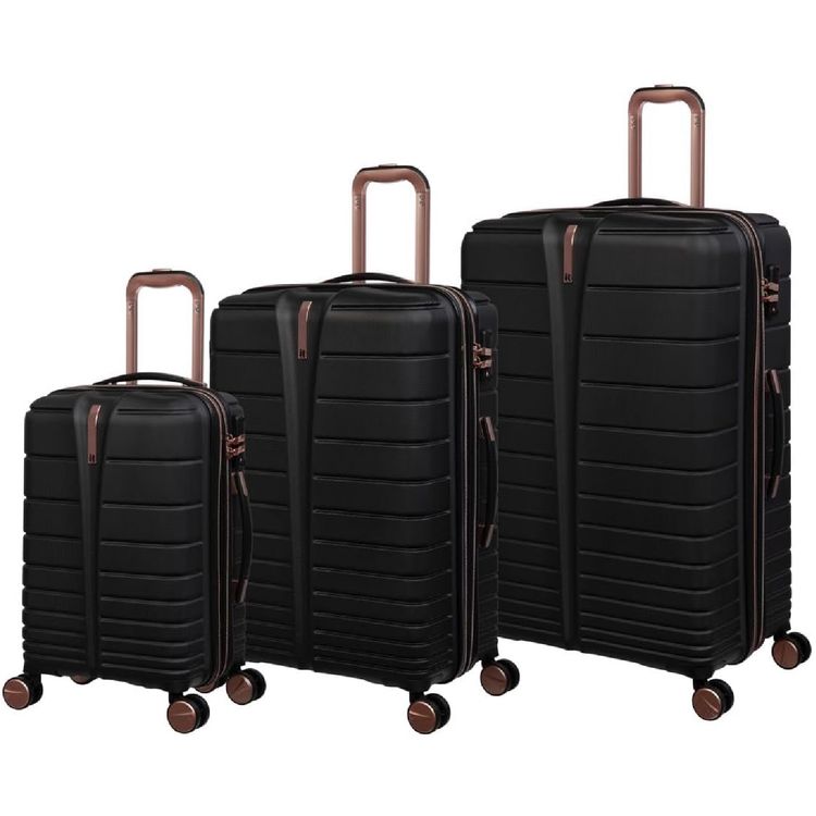 it Luggage Fascinate ABS Hard Case, Expandable Trolley with TSA Lock, 8 Spinner Wheels - Black