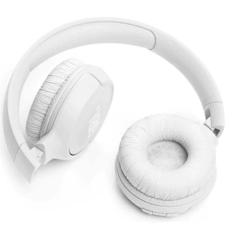 JBL Tune 520BT Wireless On-Ear Headphone with Multi-point Connections, Comfortable & Foldable Design, JBL Pure Bass Sound, Fast Charge, Voice Aware Technology - White