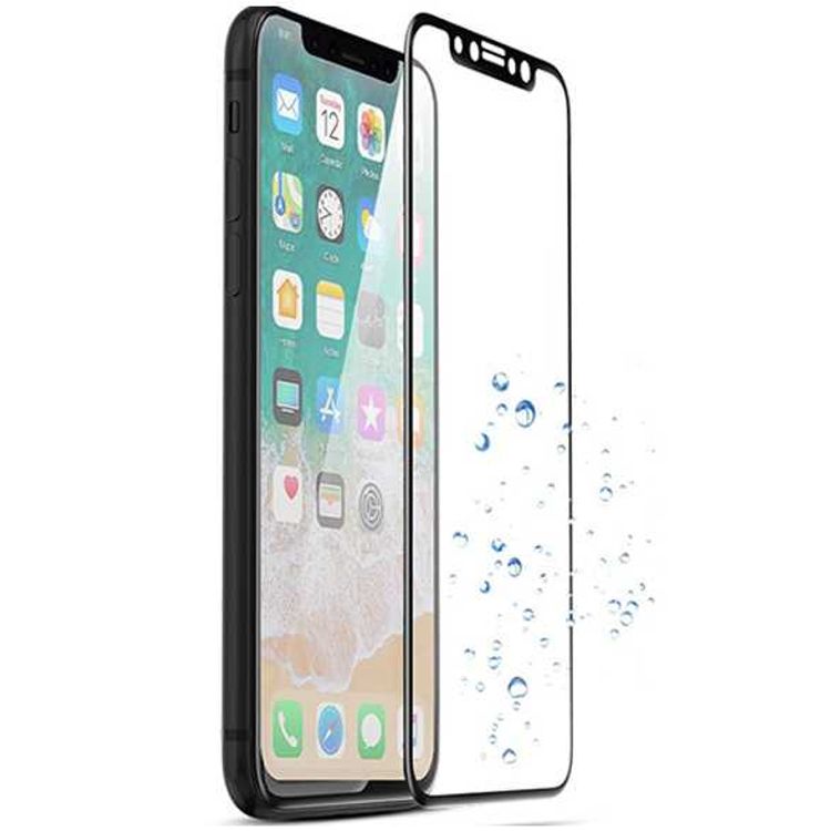 Porodo 3D Full Covered Glass Screen Protector 0.33mm Compatible for iPhone X / Xs - Anti-Scratch - Shock Protection - Easy Installation Tempered Glass with Alignment Frame - Black