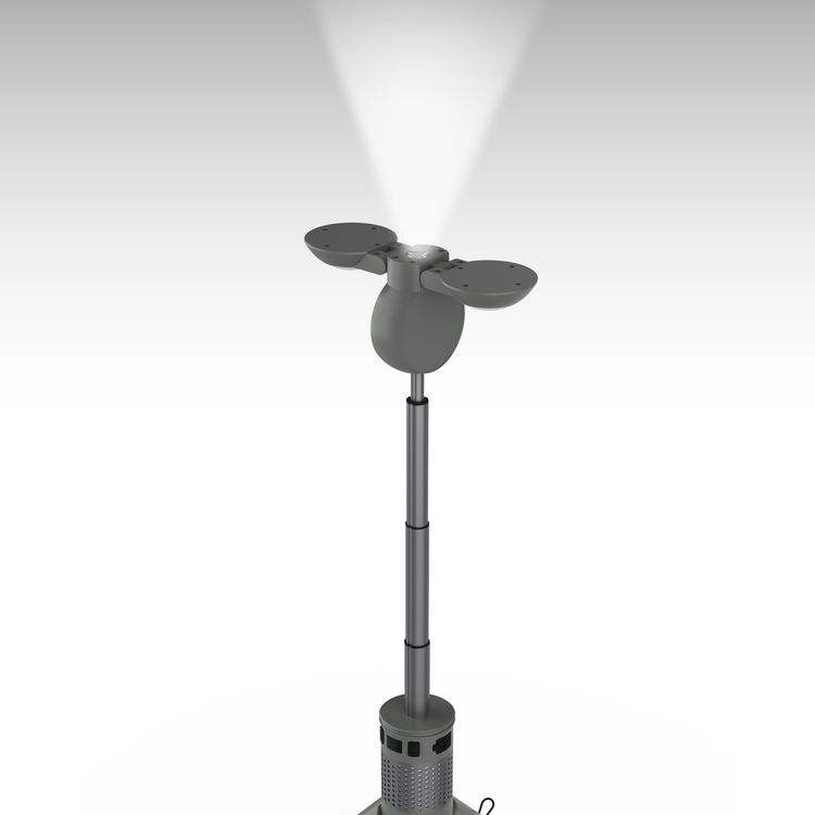 Porodo Foldable LED Camping Lantern with Brightness Control, 7800mAh Battery Capacity, Multi-Angle Illumination, Top Spotlight Beam, Warm Reading Mode, Adjustable Telescopic Rod, Multi-Scene Mounting - Green