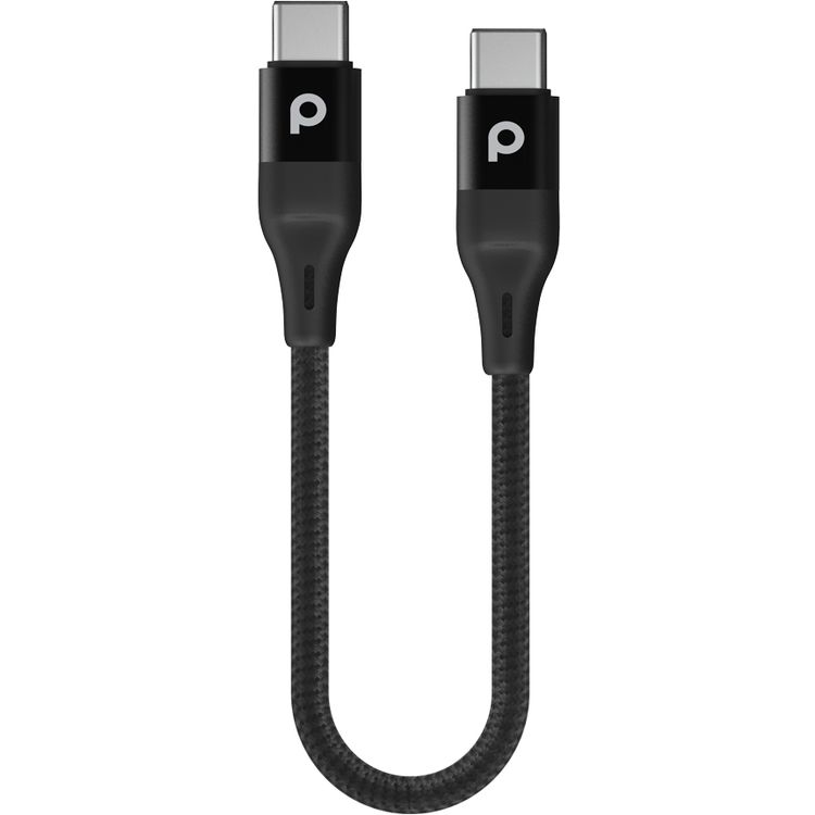 Porodo Aluminum Braided USB-C to USB-C Cable 0.25M 60W - Black