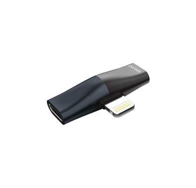 Porodo PD-LLDONG-BK Dual Adapter Lightning Splitter Adapter With Dual Ports For iPhone, lightweight and portable - Black