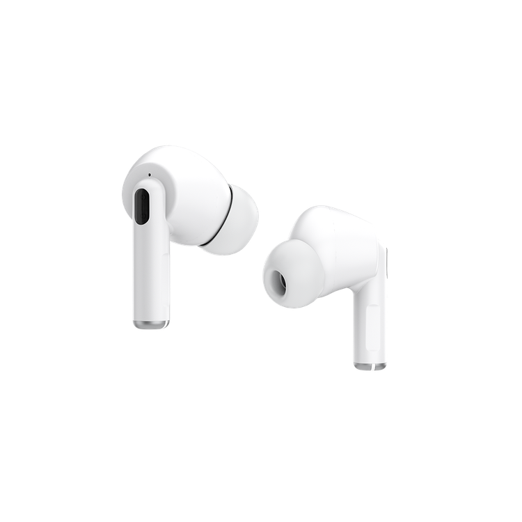 Porodo Soundtec Wireless ANC In-Ear Earbuds with Touch Controls, Wireless Charging, Transparency Mode, Comfortable Fit, Superior Microphone, 20 Hours Playtime with Charging Case, 10m Operating Distance - White